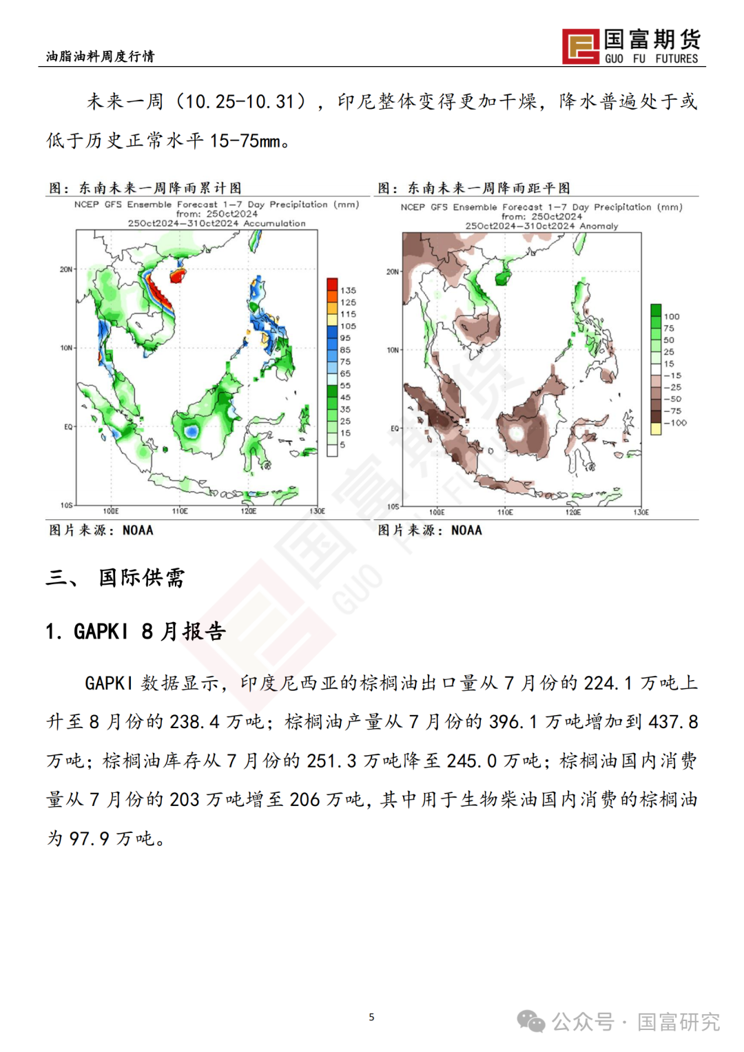 【国富棕榈油研究周报】马来出口税政策调整，棕榈油继续上扬 20241028